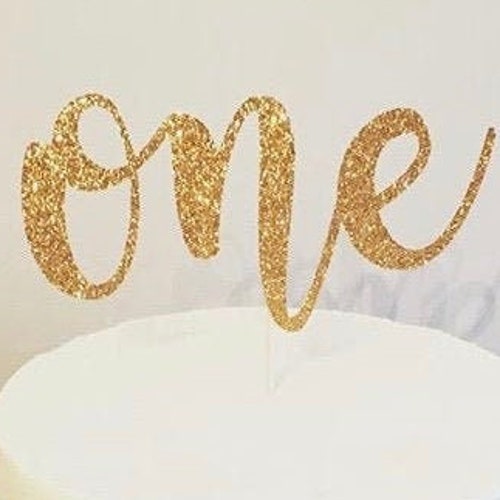 One Cake Topper Cardstock Paper Cake Topper First Birthday Etsy