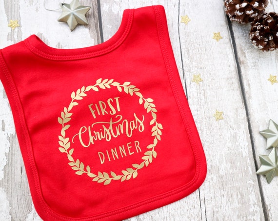 first christmas dinner bib