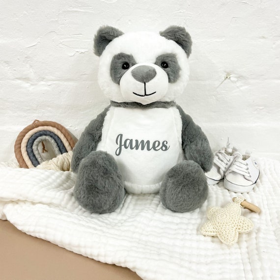 Ours géant en peluche brodé et personnalisé avec prénom enfa