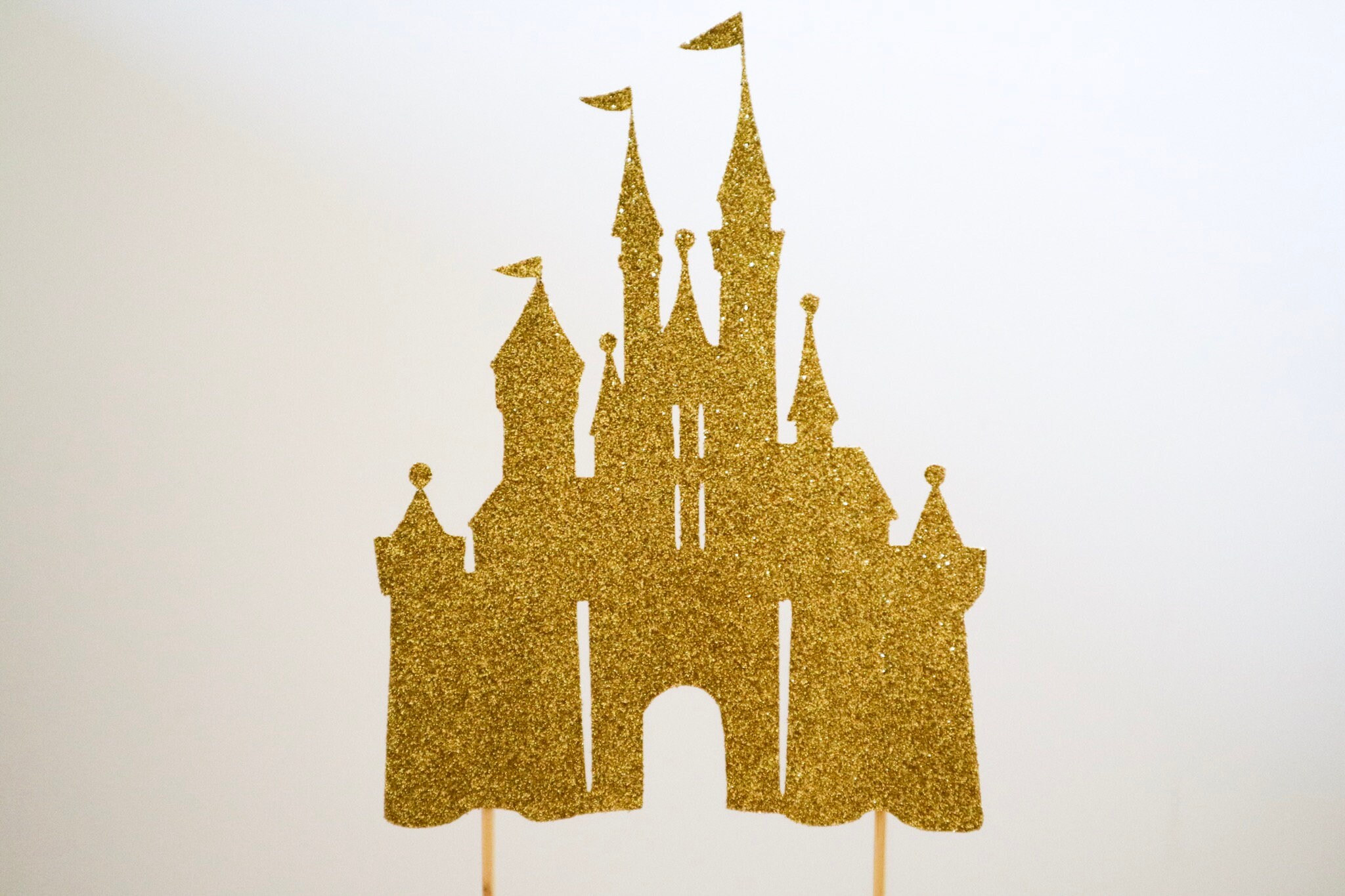 Glitter Disney Princess Inspired Castle Cake Topper Birthday Etsy