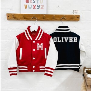 Chaqueta universitaria infantil con nombre personalizado Chaqueta inicial para niños Letterman
