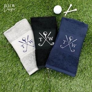 Personalised Name Golf Towel Gift for Men Golf Accessory Fathers day Gift Golf Gift Groomsman Gift image 6