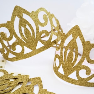 Corona/Tiara de Princesa con Brillantina - Cumpleaños - Despedida de Soltera - Fiesta de Princesa - Recuerdo de Fiesta - Sombrero de Fiesta