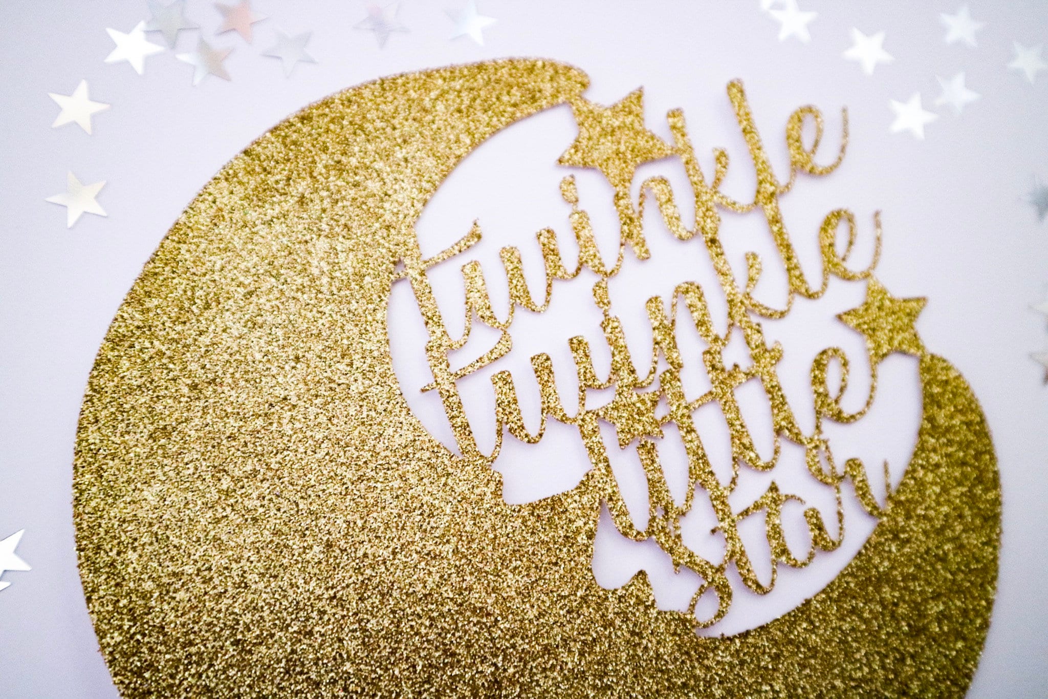 Moon Twinkle Twinkle Little Star Glitter Cake Topper - Baby Shower ...
