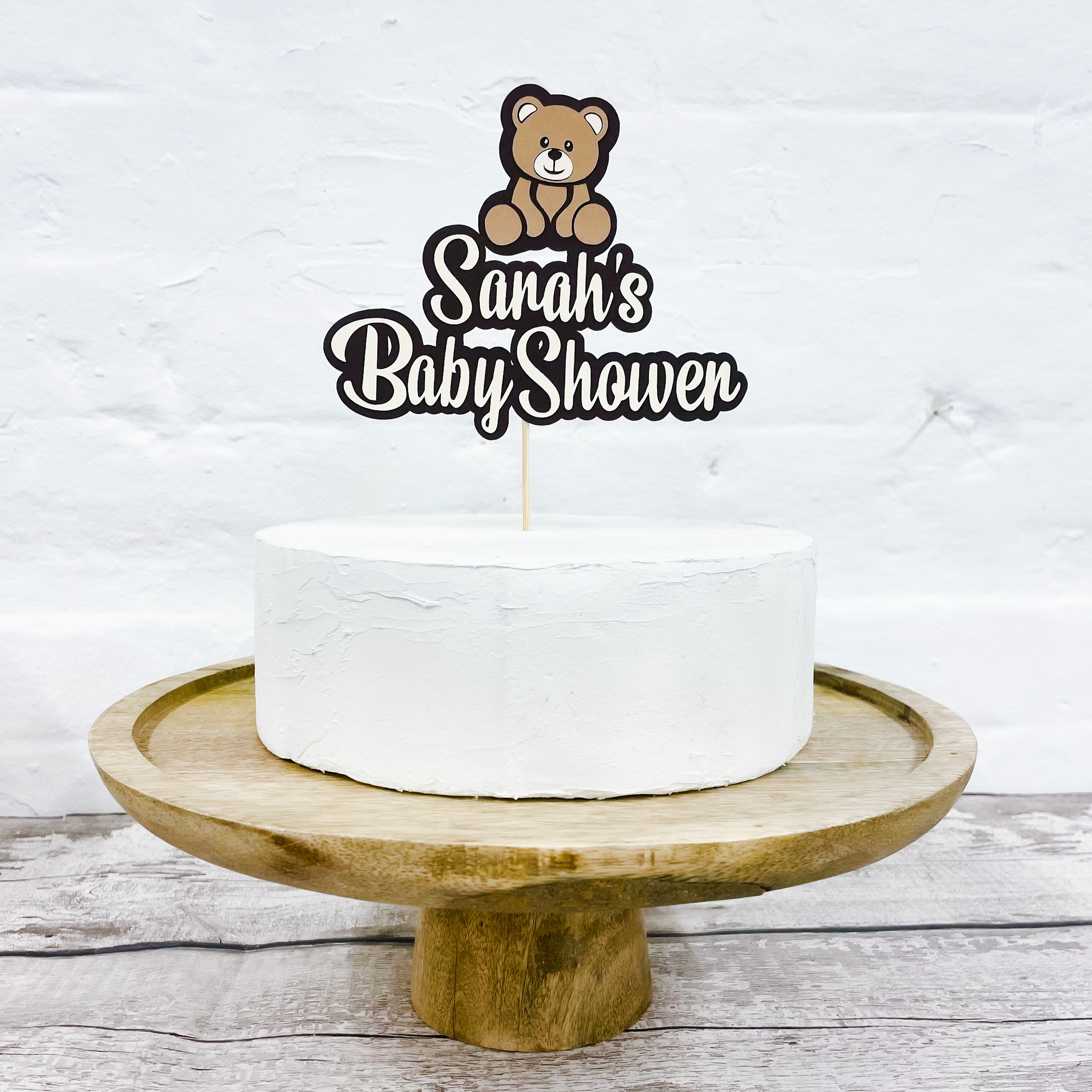Personalised Name Baby Shower Teddy Bear Cake Topper - Etsy