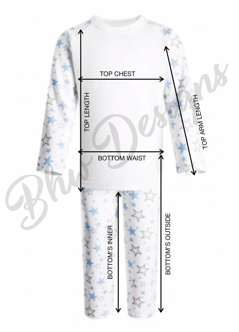 Moon and stars BlueGreySilver Twinkle Twinkle Little Star Pj/'s Children/'s Nightwear Pyjamas Personalised Name