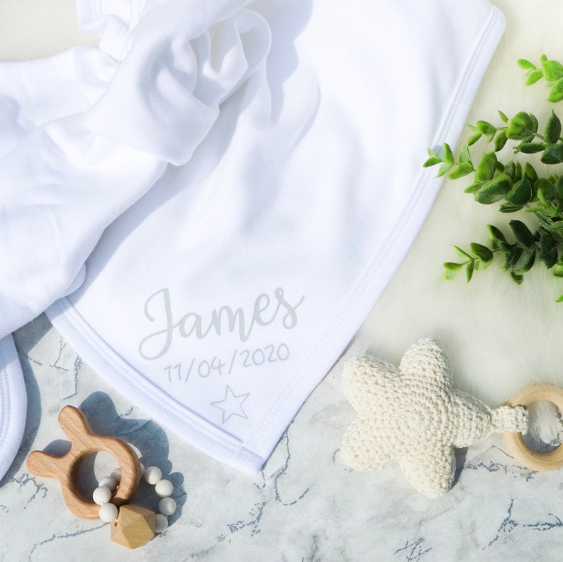 personalised cotton baby blanket
