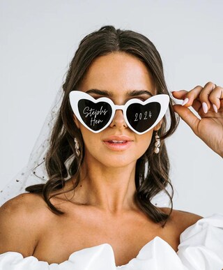 10 Paia Di Occhiali Da Sole A Forma Di Cuore, Bianchi, Protezione UV385, Per Feste E Addii Al Nubilato