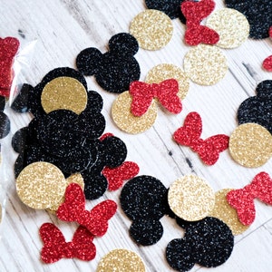 Mickey and Minnie Mouse Bow Glitter Confetti - Tableware - Table Decor