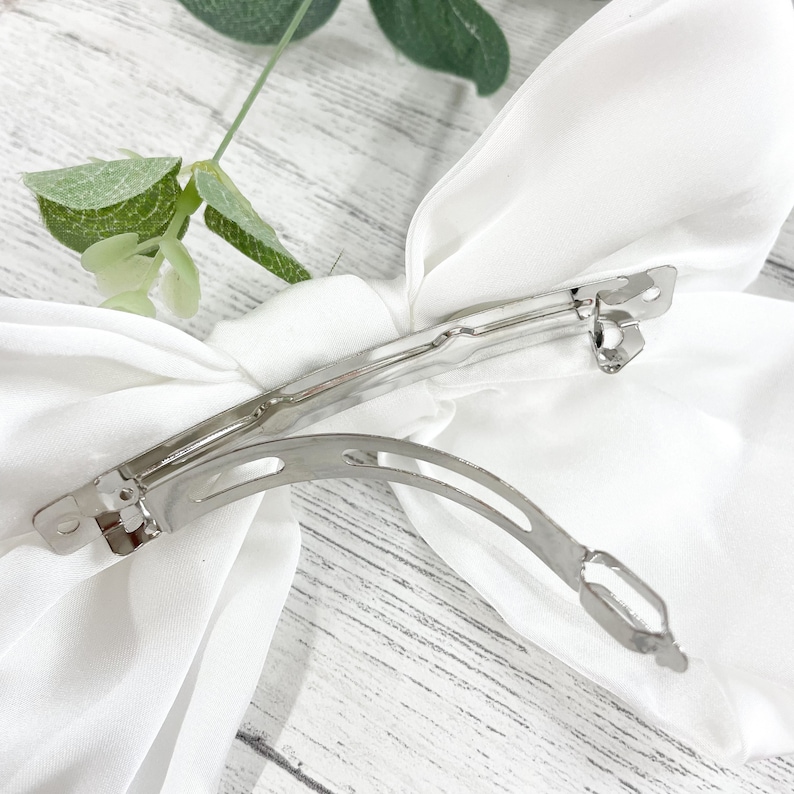 Personalised Bride White Satin Hair Bow Bride to Be Future Mrs Soon to be Mrs Hen Party Veil image 9