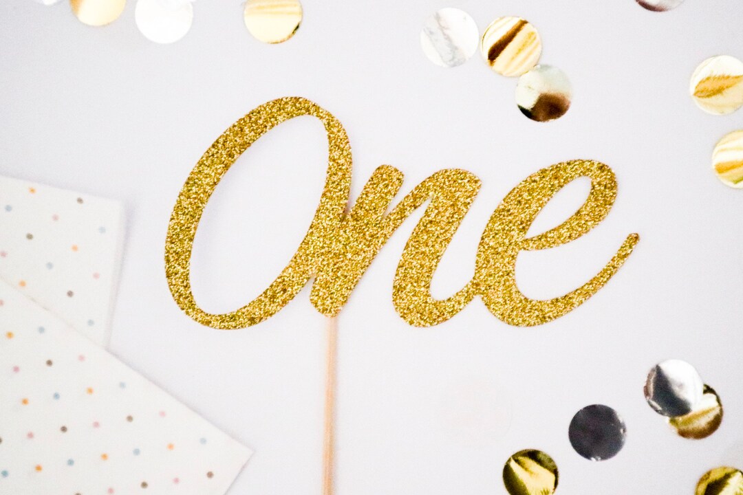 One Age Glitter Cake Topper - Birthday - Smash Cake - First Birthday ...