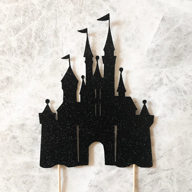 Glitter Disney Princess Inspired Castle Cake Topper Birthday Etsy