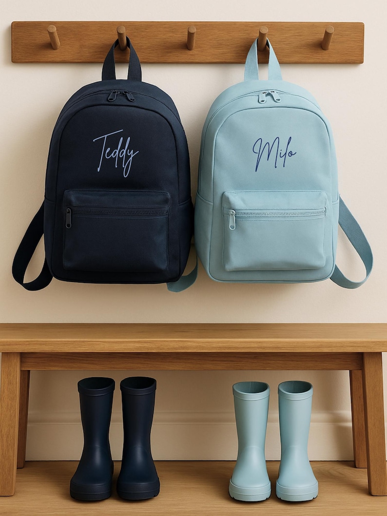 Personalised Name Junior Mini Backpack - Children's Backpack - Kid's School Bag Navy
