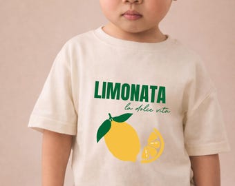 Kids Cream Cotton Limonata Lemon Tee, La Dolce Vita European Summer Outfit