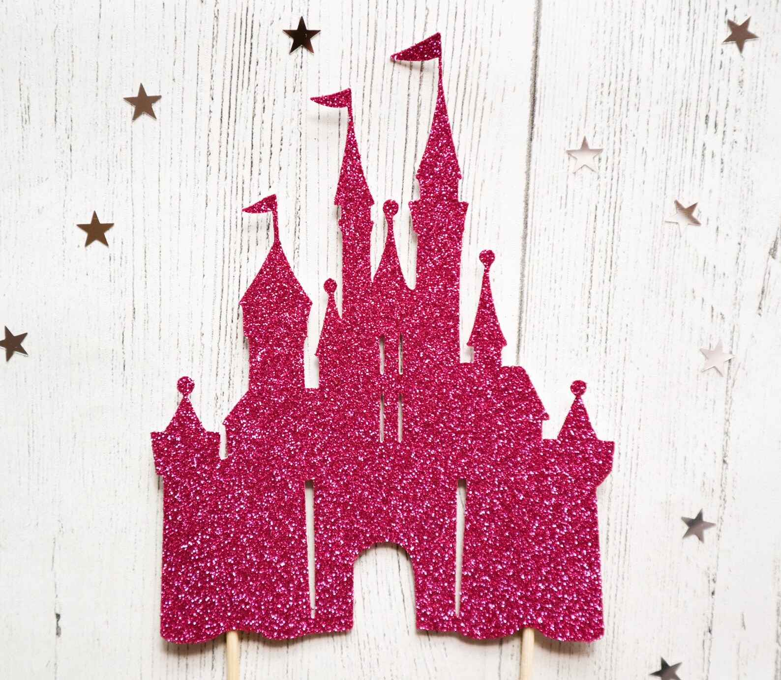 Glitter Disney Princess Inspired Castle Cake Topper Birthday Etsy