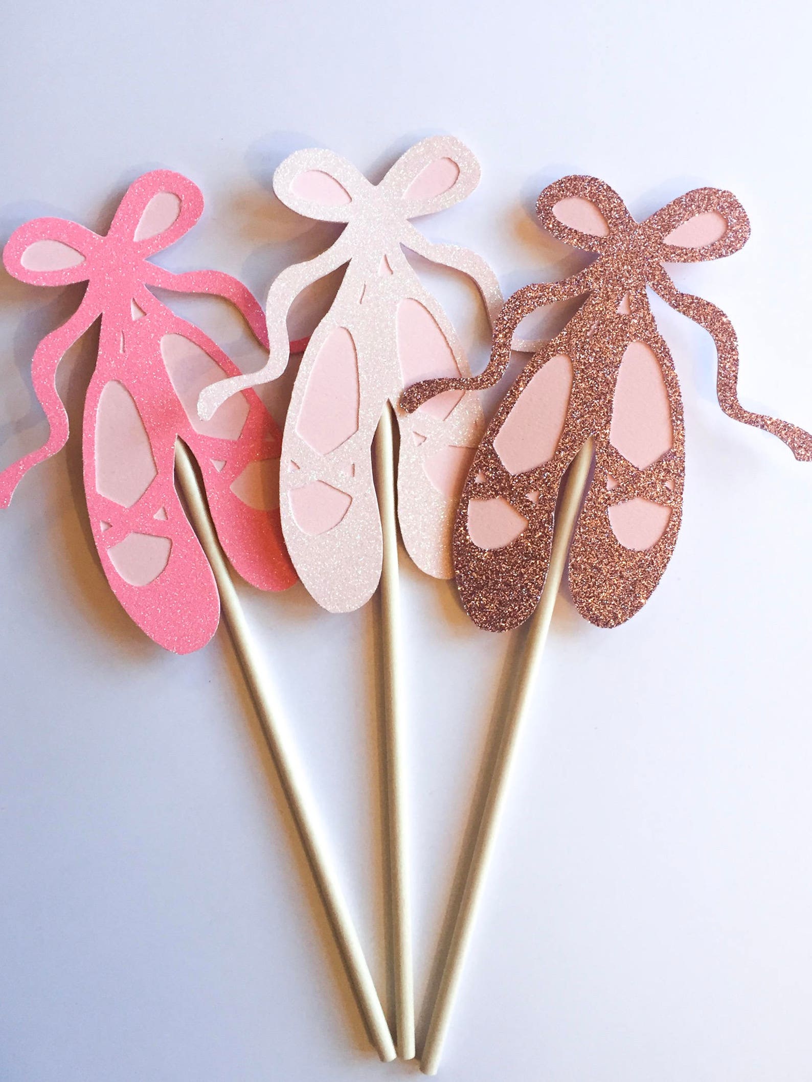 glitter pink ballet shoe, ballerina photo booth prop, center piece. birthday, baby shower, hen, bachelorette party prop.