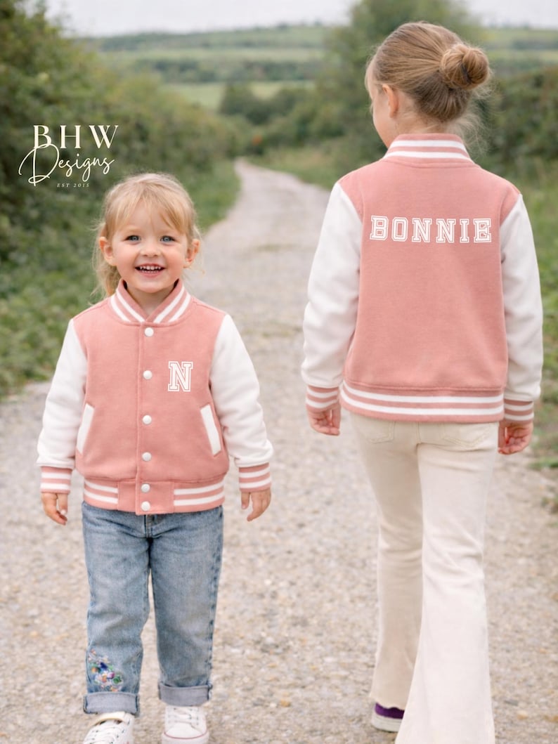 Personalised Name Children's Varsity Jacket Inicial Kids letterman Jacket image 15