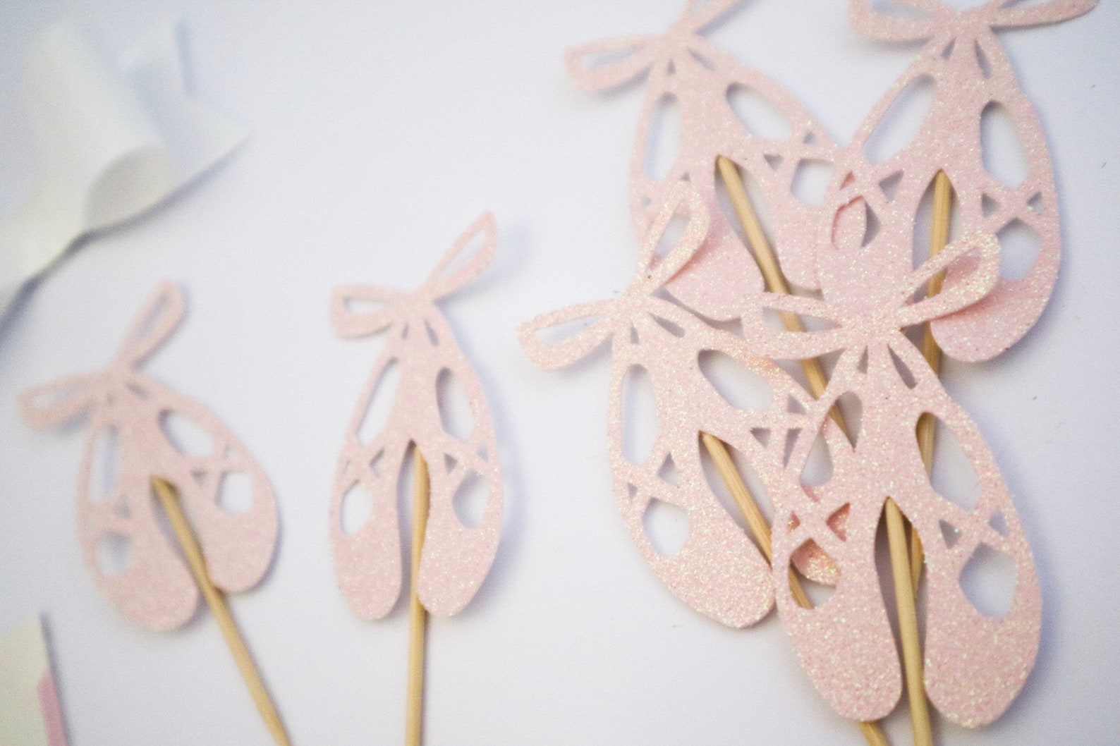 ballet shoe glitter cupcake topper - ballerina - birthday - celebration - ballet party ballet shoe glitter cupcake topper - ballerina - birthday - celebration - ballet party