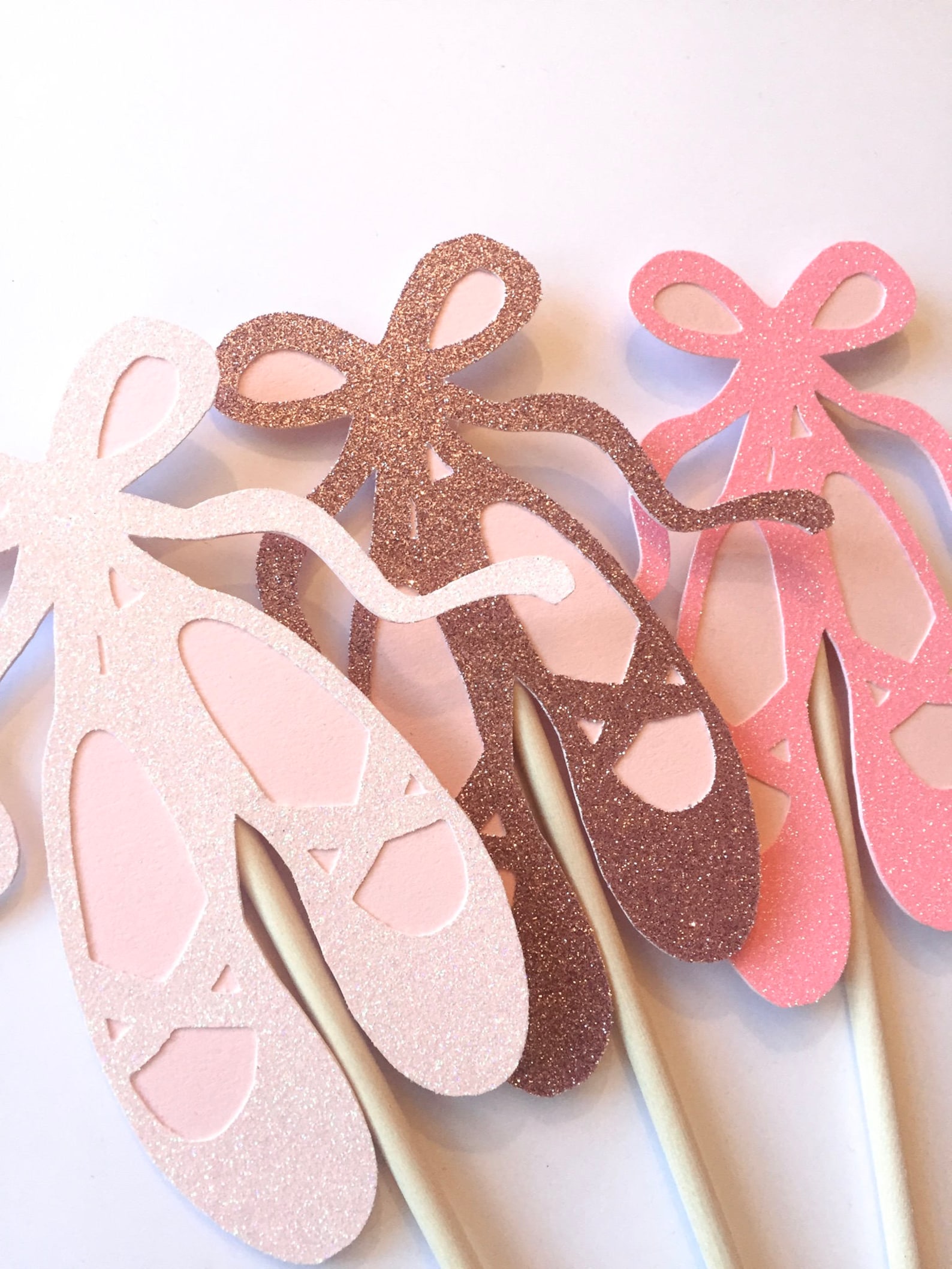 glitter pink ballet shoe, ballerina photo booth prop, center piece. birthday, baby shower, hen, bachelorette party prop.