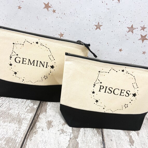 Sternzeichen Make-up-Tasche – Fische, 23x17 Cm, Wasserdichter Polyester