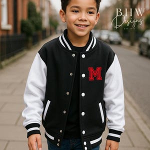 Personalised Name Children's Varsity Jacket Inicial Kids letterman Jacket image 8