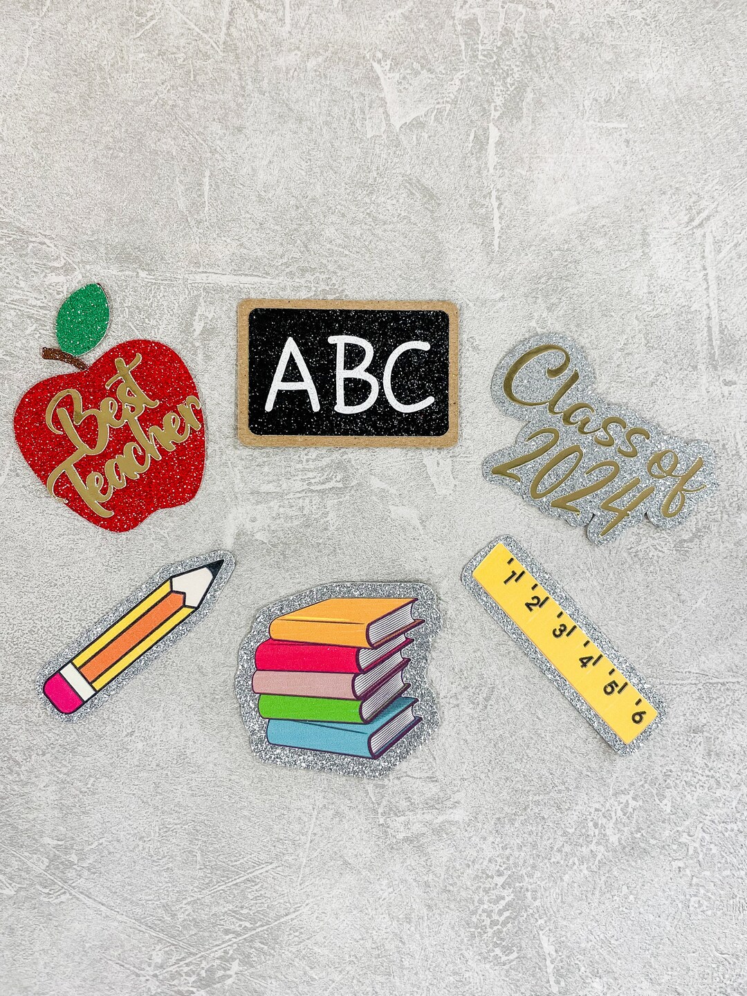 Best Teacher Leavers Cupcake Topper Decorations Class of 2024 Glitter