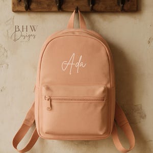 Personalised Name Junior Mini Backpack - Children's Backpack - Kid's School Bag Peach