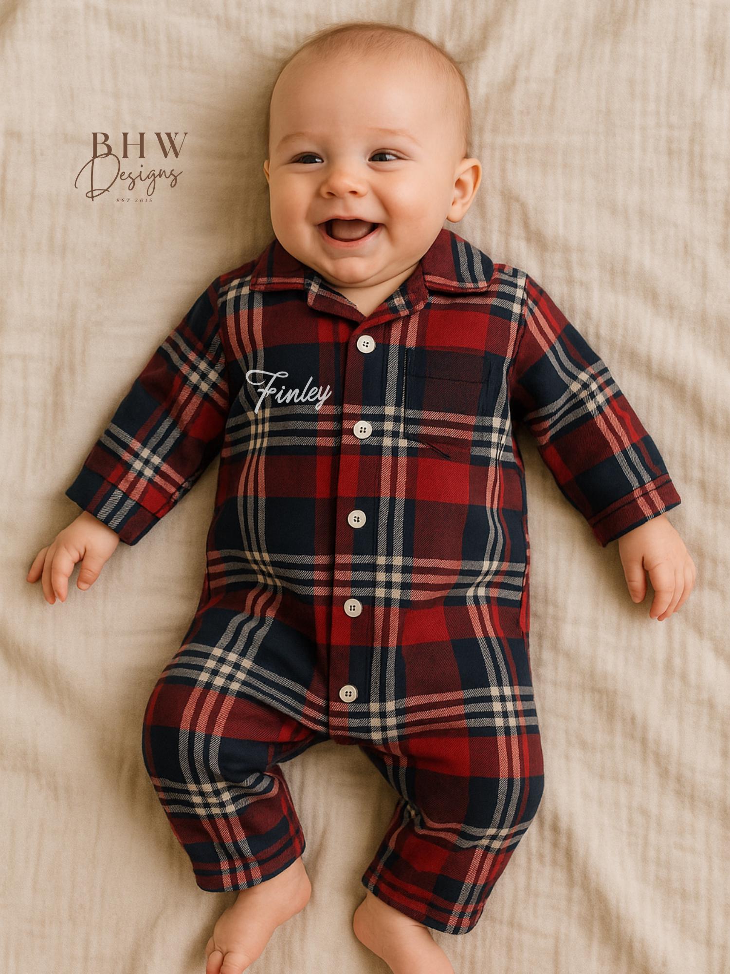Baby Boy Tartan Romper UK