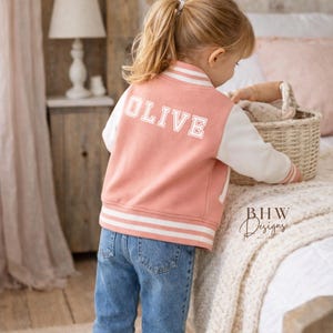 Personalised Name Children's Varsity Jacket Inicial Kids letterman Jacket image 7