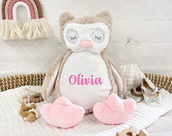 Nombre personalizado Sleeping Owl Teddy Bear New Baby Gift