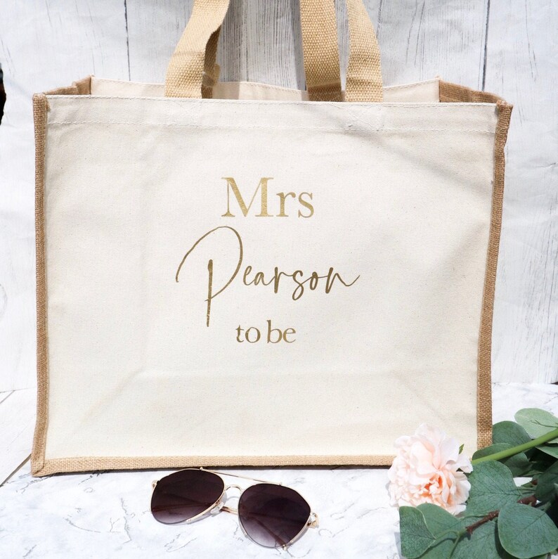 personalised mrs beach bag