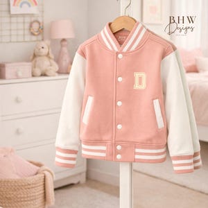 Personalised Name Children's Varsity Jacket Inicial Kids letterman Jacket image 3