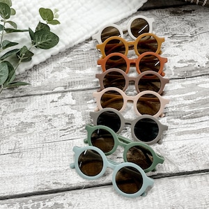 Kid's Matt Colour Retro Sunglasses - UV 400 Protection - Unisex children's sunglasses - Toddler summer - holiday