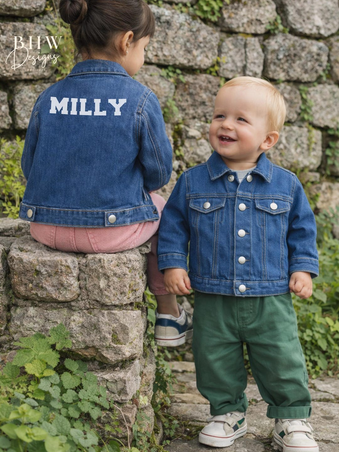Jekc Personalised Name Children's Blue Denim Jacket Unisex Jean Jacket - Etsy