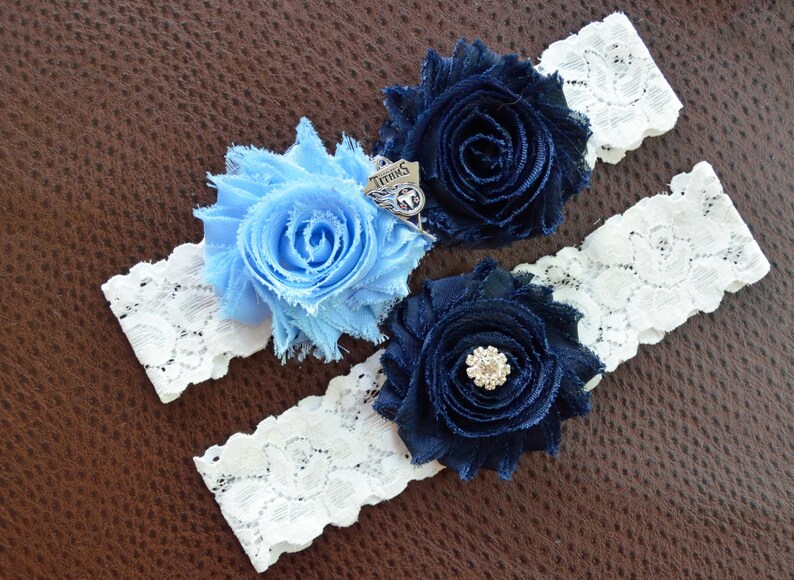 Football Wedding Garter White Lace Wedding Garter Tennessee Titans Wedding Garter Set Tennessee Titans Bridal Garter Set Titans Garter