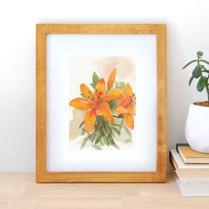 Tiger Lilies Print, Watercolor Floral Print, Watercolor Art, Art Print, Botanicals, Florals, Wall Art, Watercolor