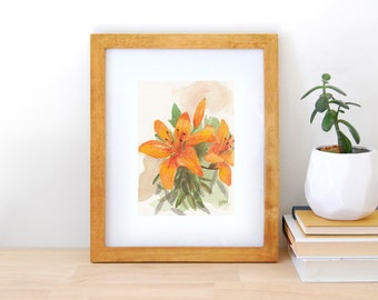 Tiger Lilies Print, Watercolor Floral Print, Watercolor Art, Art Print, Botanicals, Florals, Wall Art, Watercolor