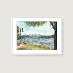 Riverside Park, La Crosse WI, Watercolor Print, Watercolor Art, Art Print, Home Decor, Wall Art