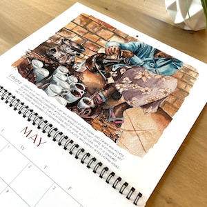 2024 Wall Calendars, 11x17, Watercolor Coffee Calendar image 7