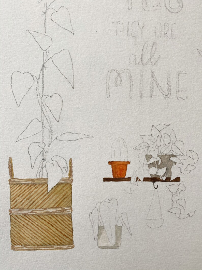 Plant Dad Plant Mom Watercolor Print Home Decor Watercolor Art Plant Art Art Print