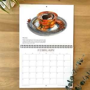 2024 Wall Calendars, 11x17, Watercolor Coffee Calendar image 4