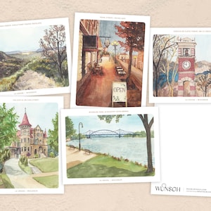Grußkarten, La Crosse WI, Aquarell Grußkarten, Grußkarte Variety Pack, leere Grußkarte, Notecard
