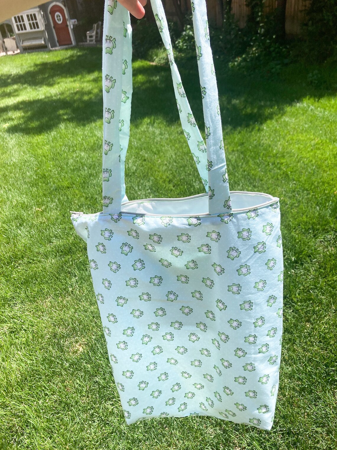 Frog Tote Bag Adorable Frog Tote Handmade Tote Bag Frog - Etsy