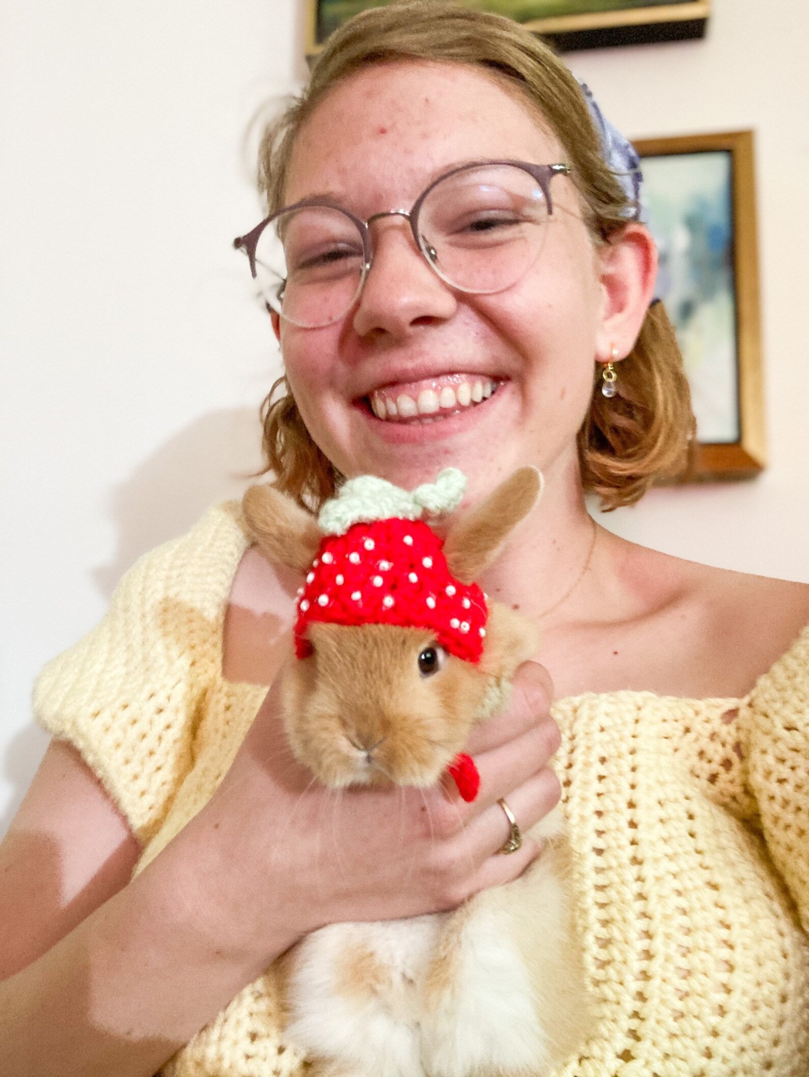 Strawberry Bunny Hat Bunny Hat Rabbit Hat Pet Accessories Etsy