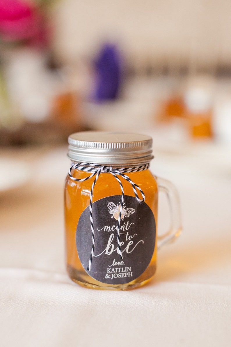 Honey Jar Wedding Favors-Custom Honey Favors-the perfect shower favor-Meant To Bee Favors-Set of 12