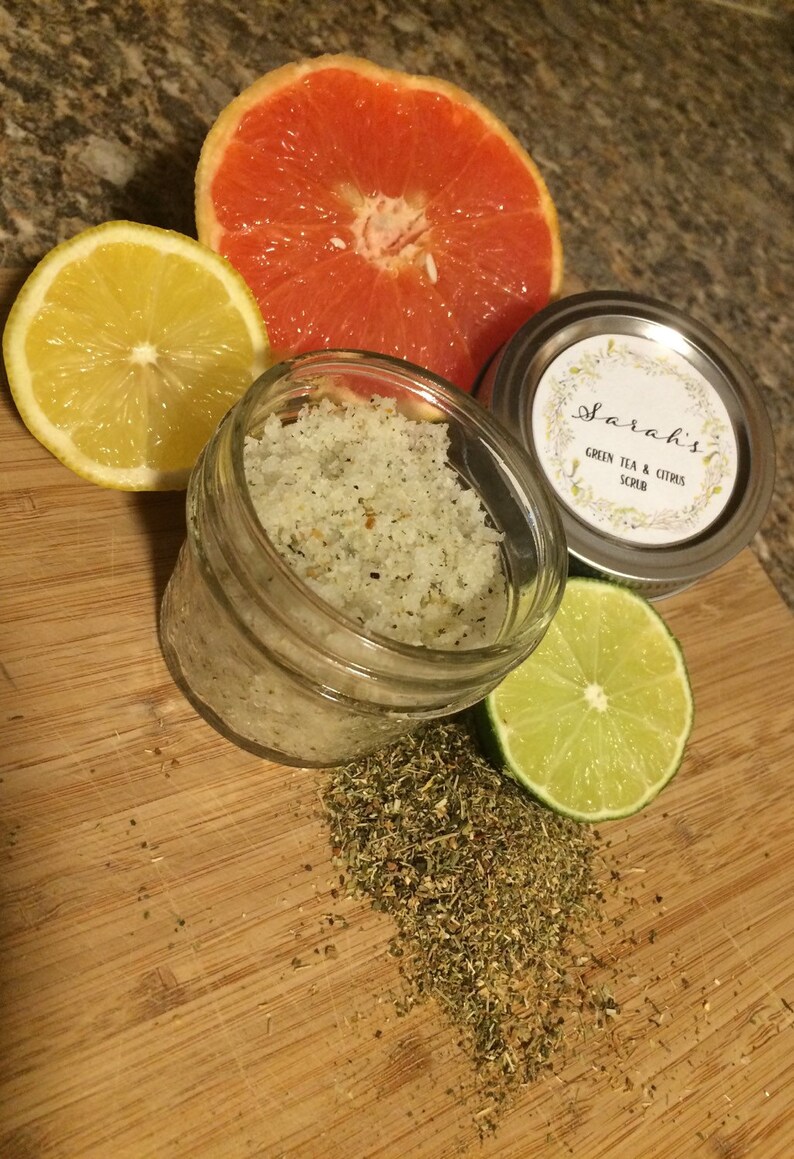 Organic Body Scrub-Natural Sugar Scrub-4 oz Body Scrub 4 oz Jar-Shea Butter-Coconut Oil-Sweet Almond Oil-Salt Scrub image 4