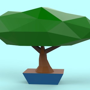 Bonsai Tree Papercraft PDF Pack - 3D Paper Sculpture Template with Instructions - DIY Decoration