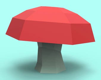 Mushroom Papercraft PDF Pack - 3D Paper Sculpture Template with Instructions - DIY Decoration