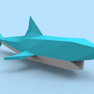 Shark 2 Papercraft PDF Pack - 3D Paper Sculpture Template with Instructions - DIY Wall Decoration - Animal Trophy