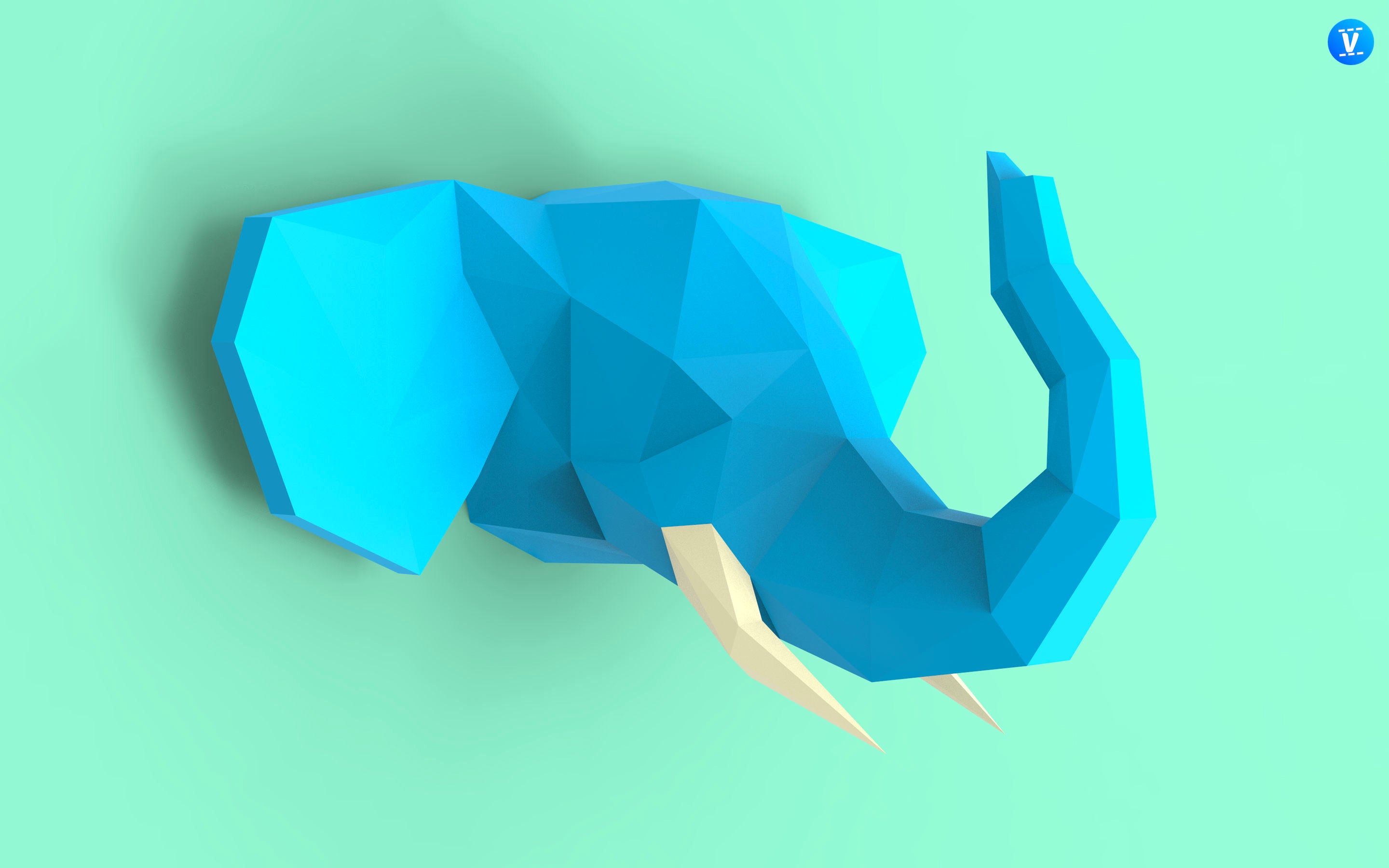 Elephant Head 3 Papercraft PDF Pack - 3D Paper Sculpture Template with Instructions - DIY Wall Decoration - Animal Trophy
